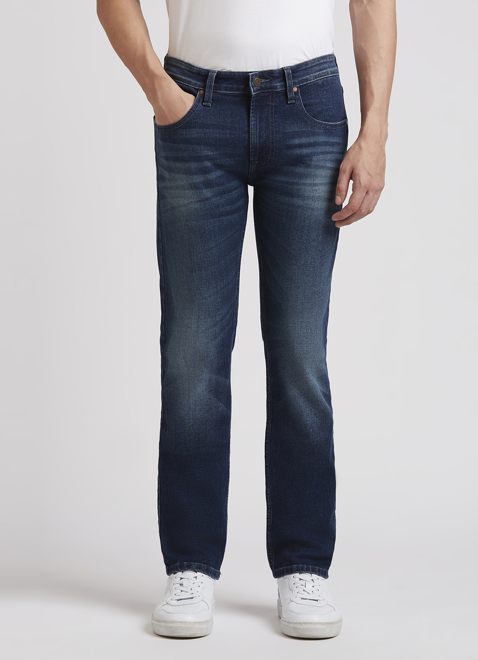Vapour Blue Mid Rise Slim Jeans, , large image number 2