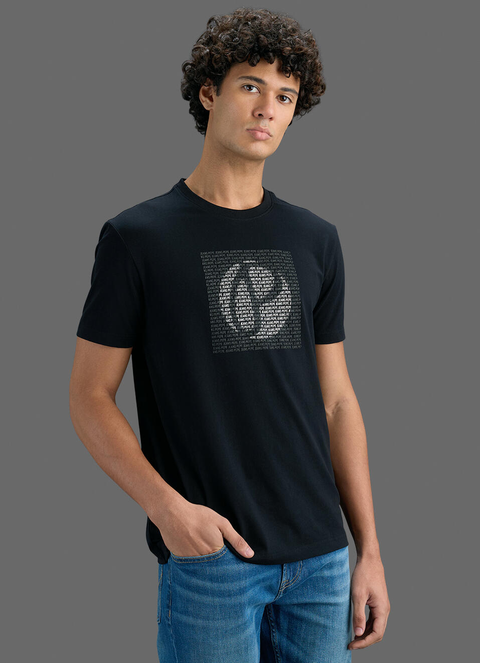 Men Black Slim Printed T-shirt, , large image number 6