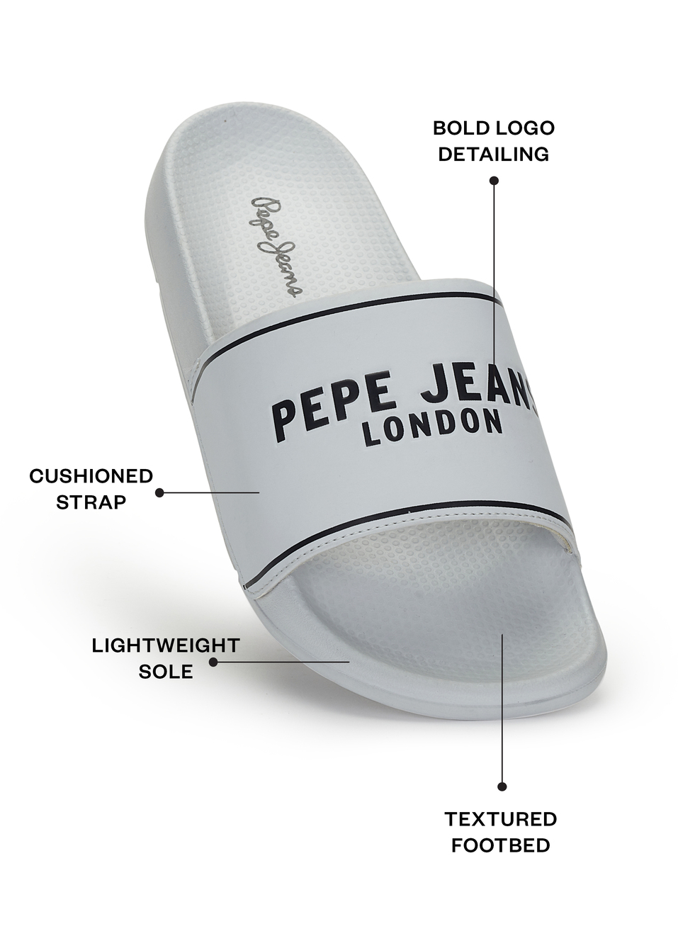 Men Grey Logo Print Anti Skid Sliders, , large image number 1