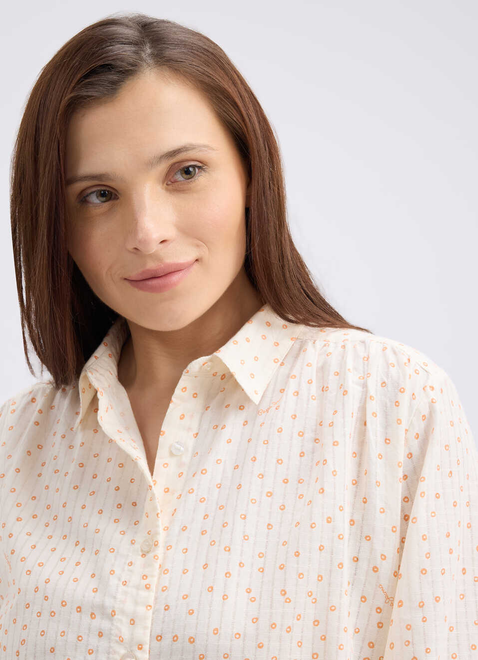 Women Off White Polka Dot Full Sleeve Shirt, , large image number 4