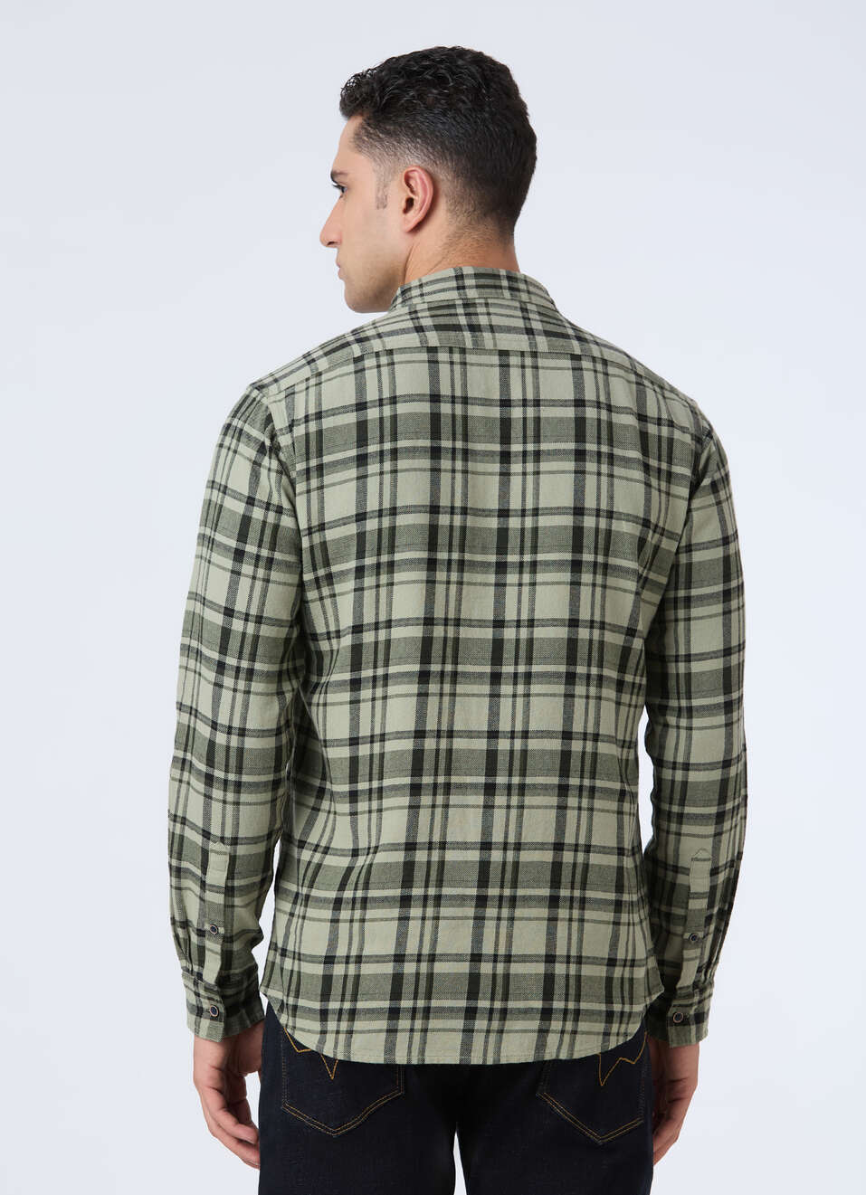 Men Green Blotch Check Full Sleeve Shirt, , large image number 2