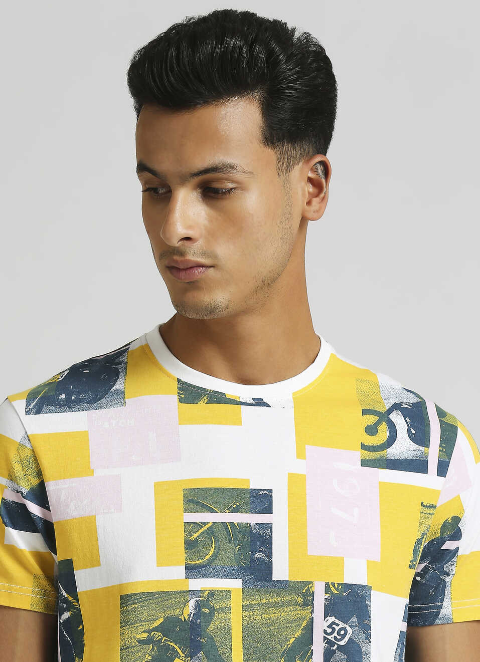 White Biker Inspired Print Summer Short Sleeve T-shirt, , large image number 4