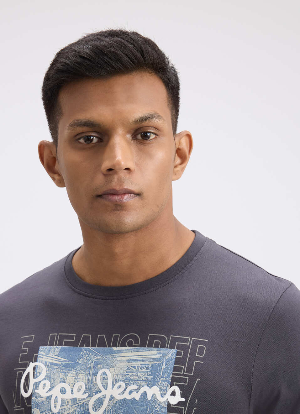 Men Grey Photographic Print Short Sleeve T-shirt, , large image number 4