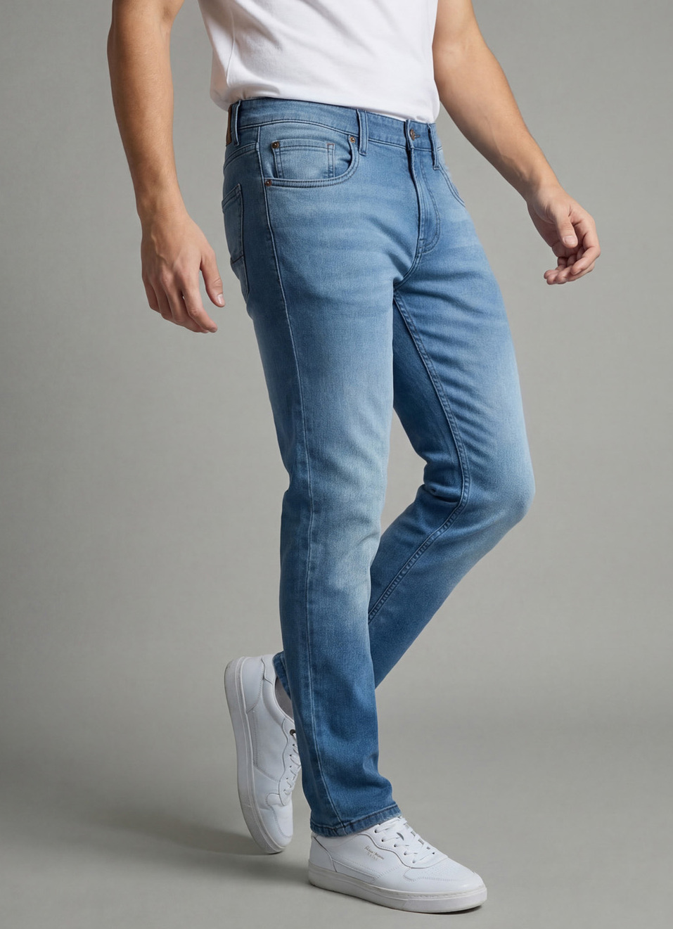Men Blue Slim Fit Mid Rise Jeans , , large image number 0