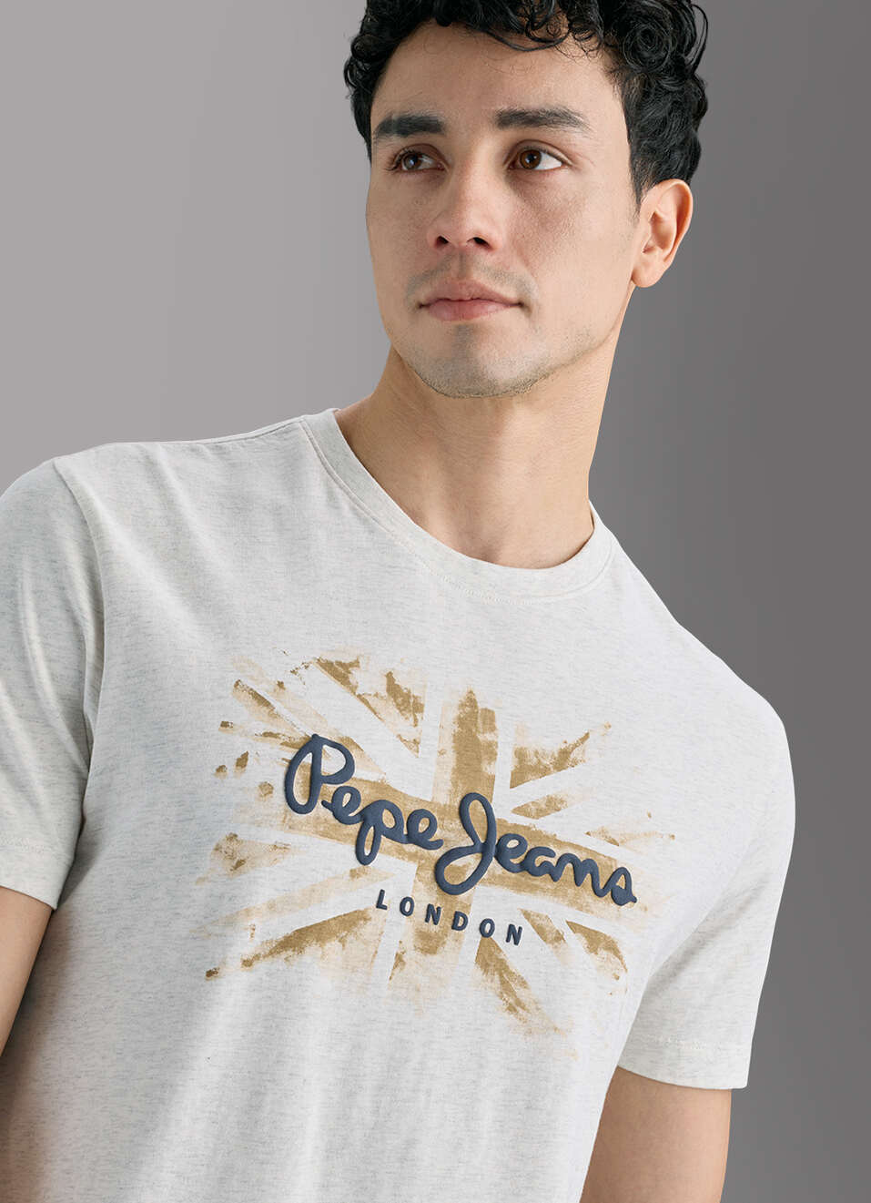 Men Ecru White Slim Printed T-shirt, , large image number 4