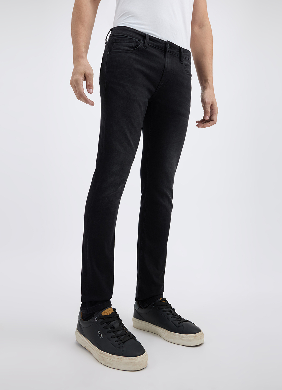 Men Black Skinny Fit Low Rise Jeans , , large image number 6