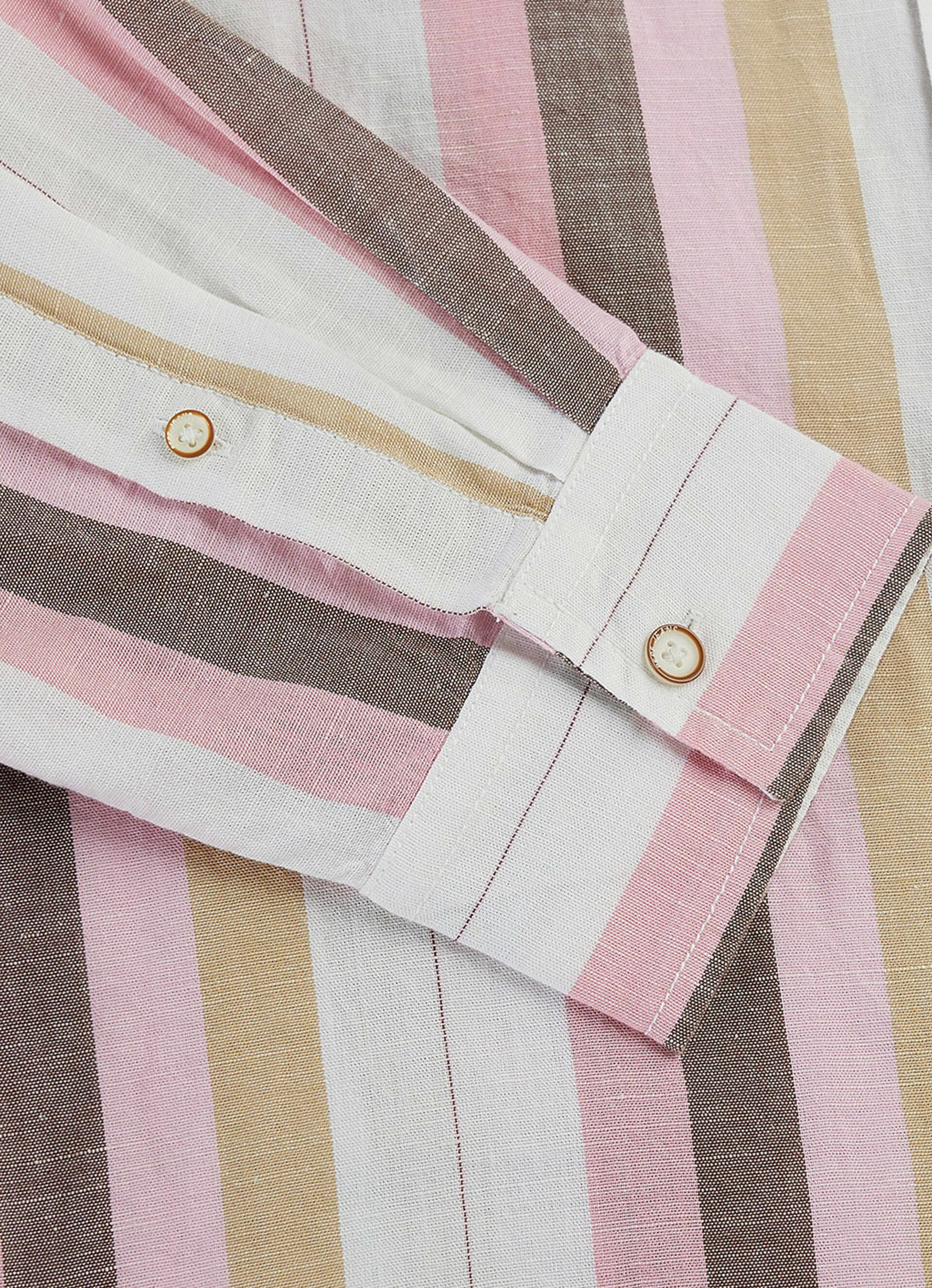 Men Pink Multi-stripe Regular Fit Shirt, , large image number 8