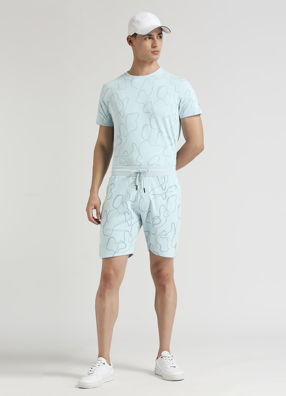 Pale Blue All Over Print Shorts , , large image number 5