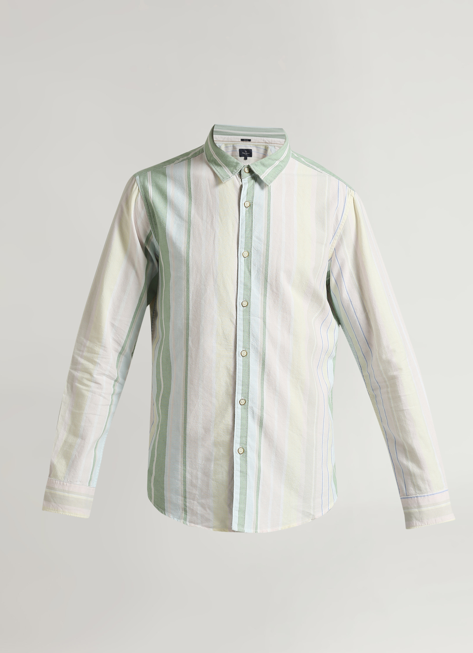 Pink Uneven Stripes Textured Long Sleeve Shirt, , large image number 5