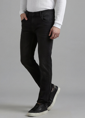 Vapour Black Mid Rise Slim Jeans