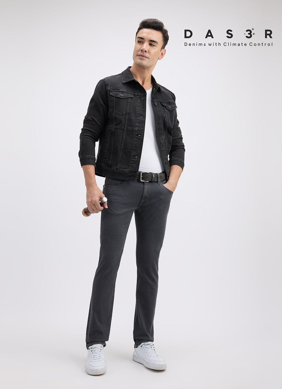 Men Grey Slim Fit Mid Rise All Climate Streachable Jeans, , large image number 6