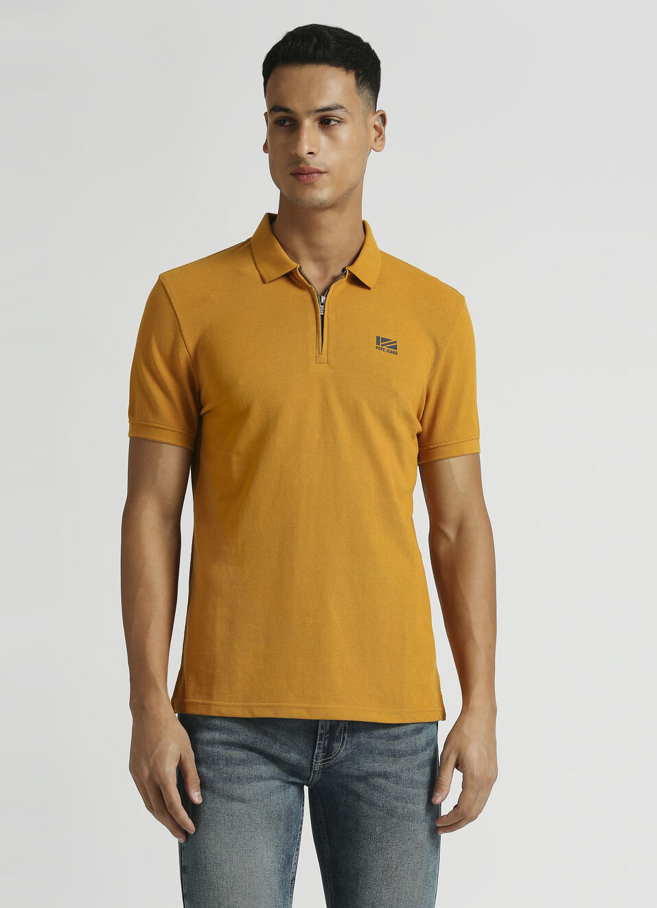 Yellow Solid Short Sleeve Polo, , large image number 0