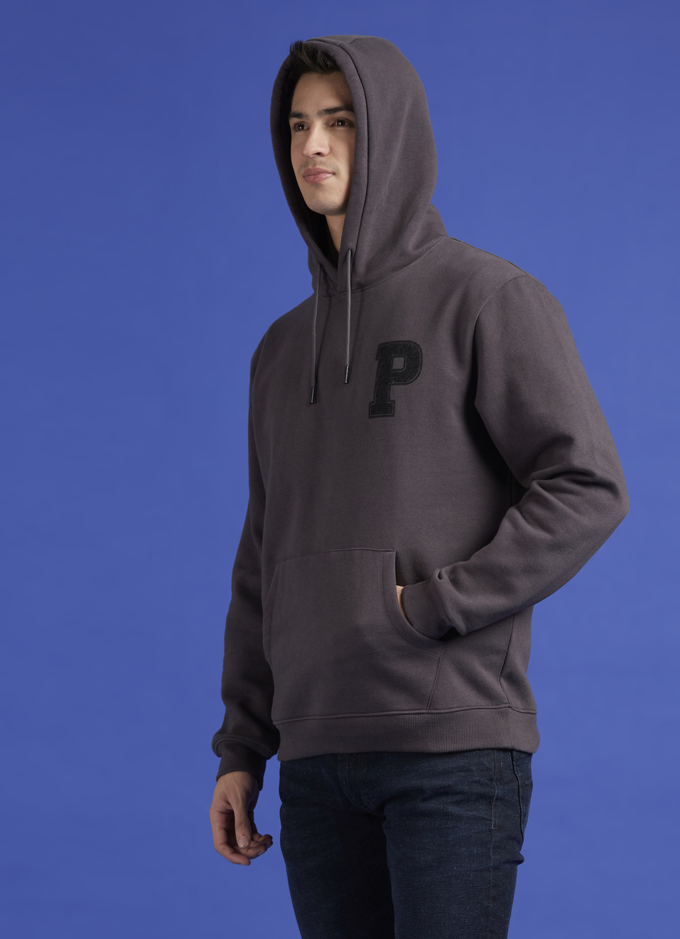 Grey Back Print Full Sleeve Oversized Sweatshirt, , large image number 3
