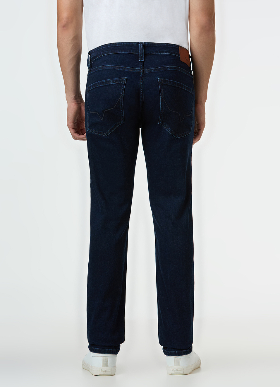 Men Navy Blue Mid Rise Slim Fit Stretchable Jeans, , large image number 3