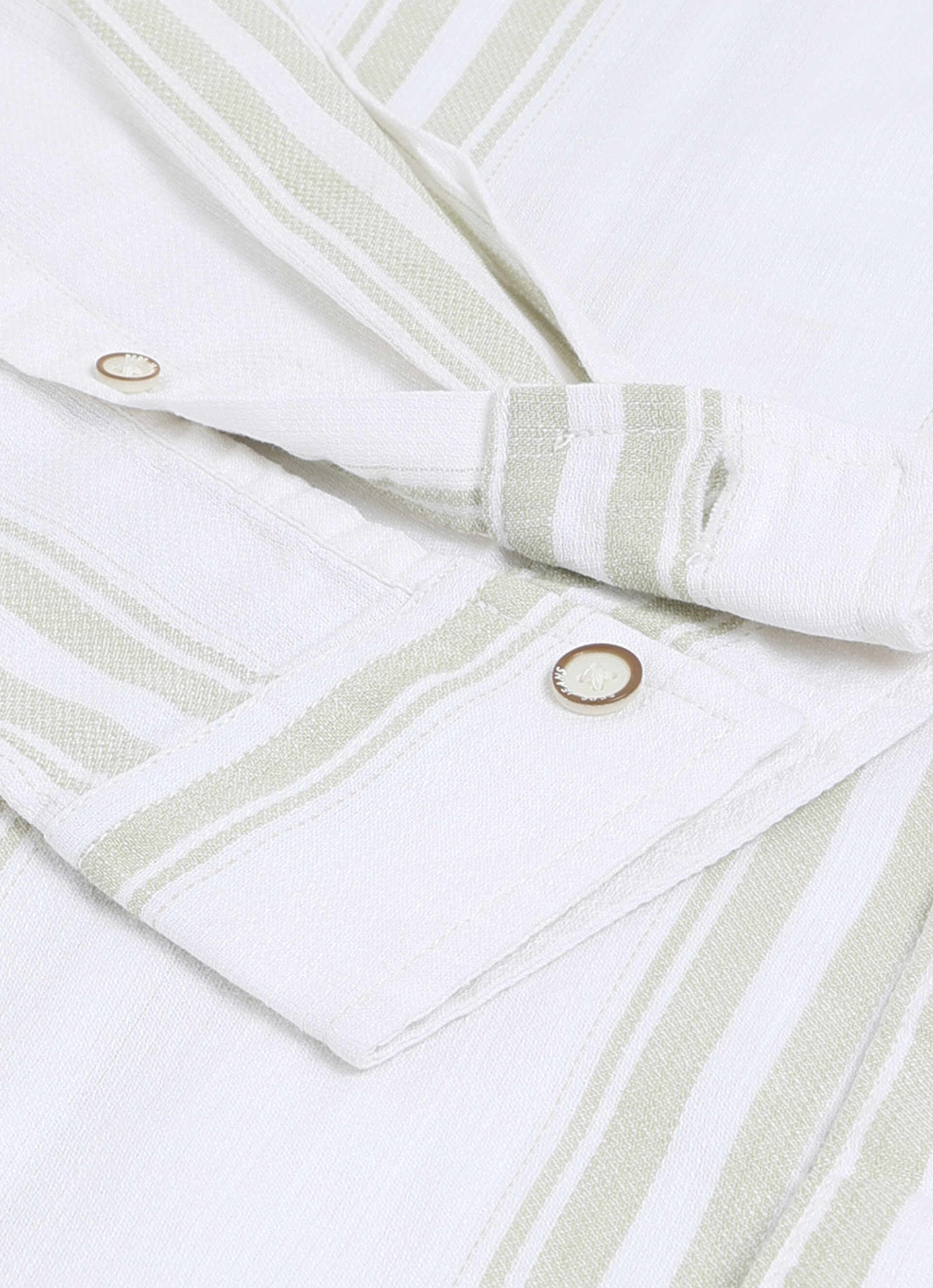 Men Green Striped Shirt, , large image number 8