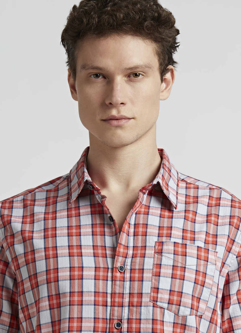 Orange Checks Short Sleeve Shirt, , large image number 4