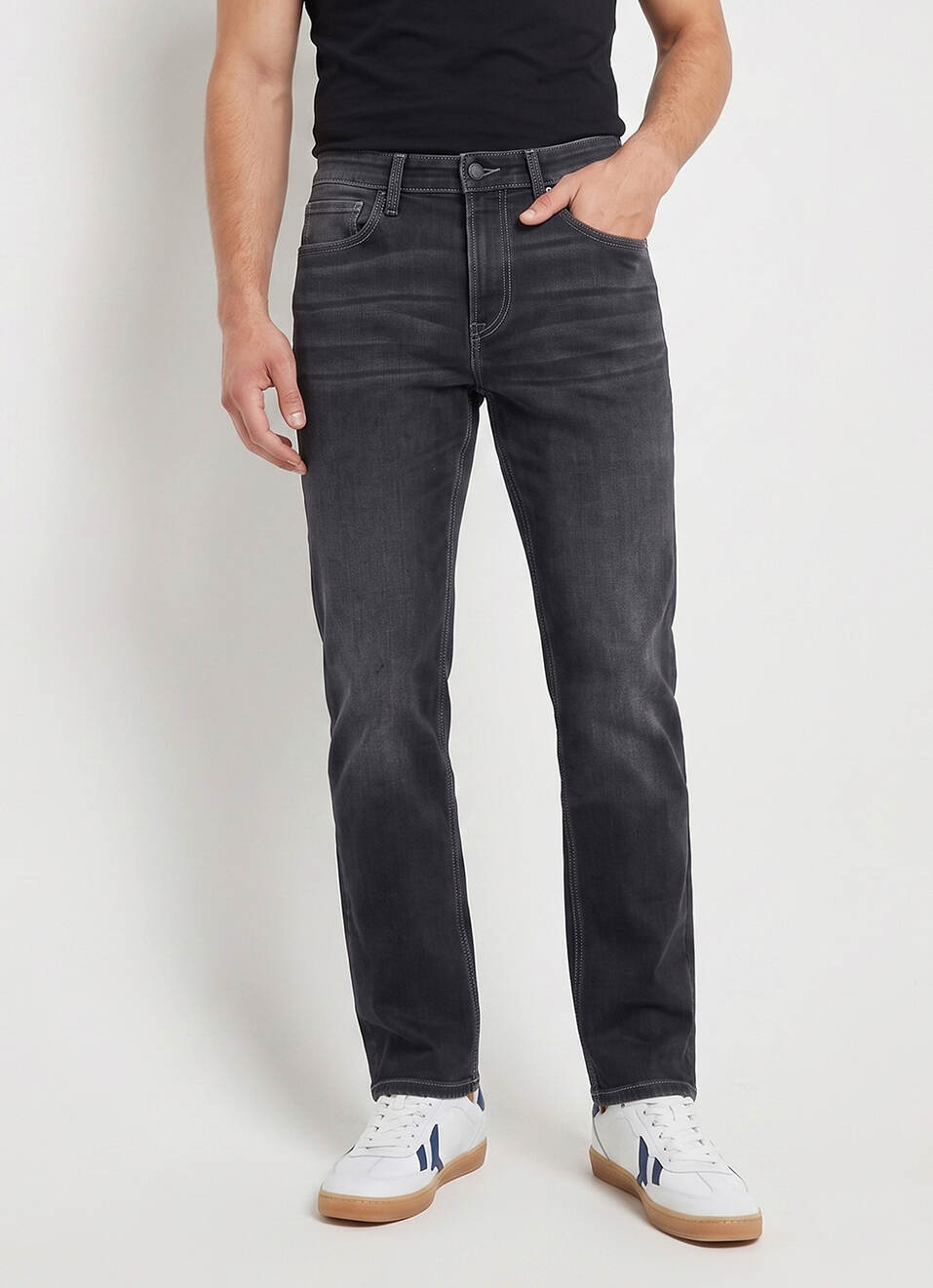 Men Black Stretchable Jeans, , large image number 2