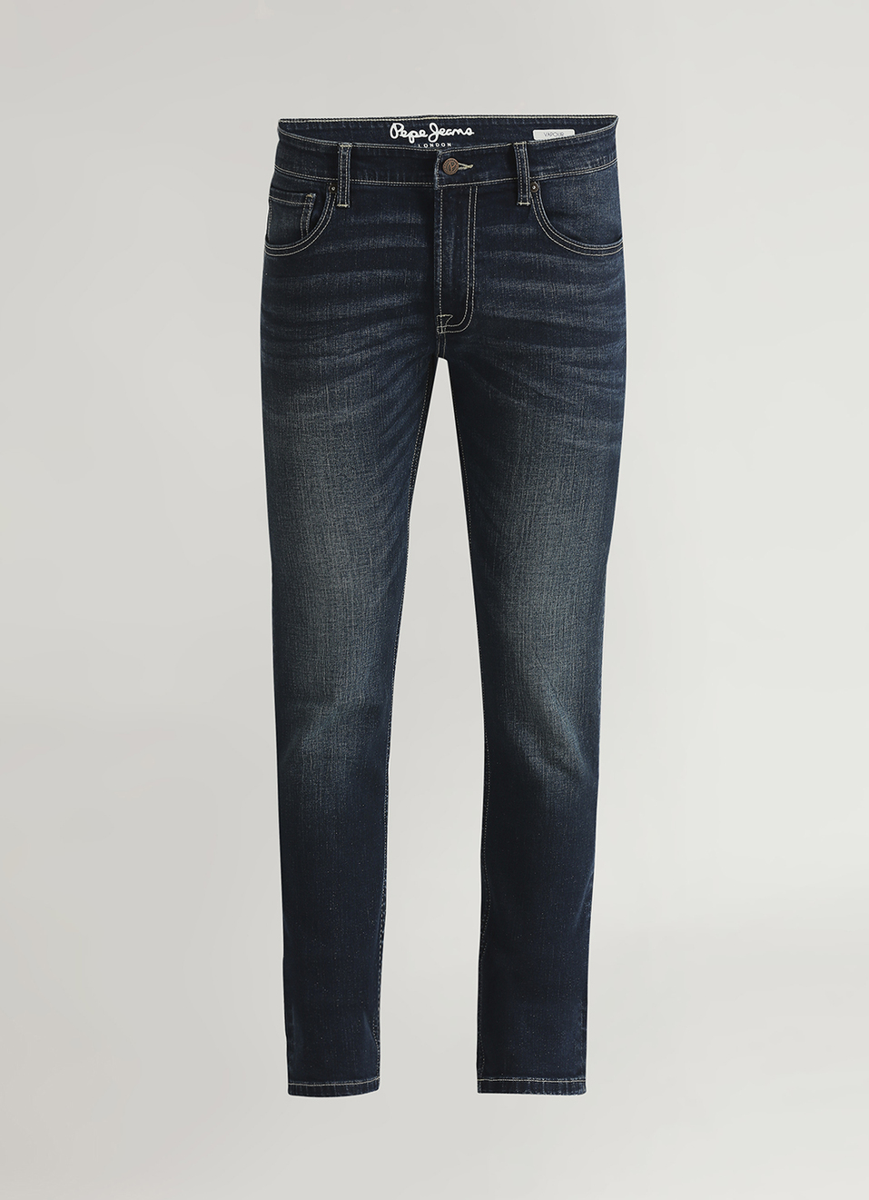 Vapour Dark Blue Mid Rise Slim Fit Jeans, , large image number 5