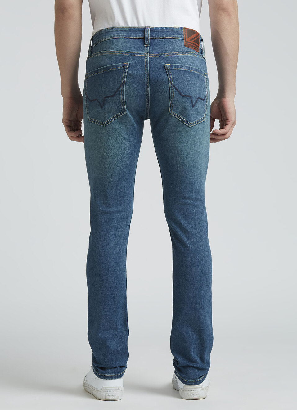 Vapour Blue Mid Rise Slim Jeans, , large image number 3