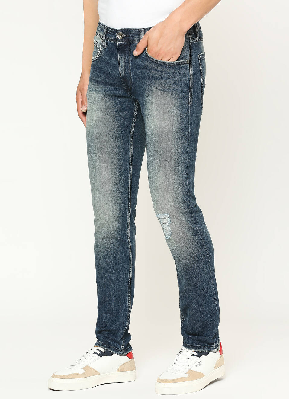Tapered Fit Low Waist Jeans, , large image number 3
