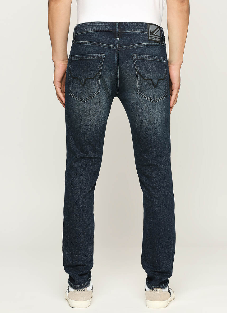 Vapour Dark Blue Low Waist Tapered Jeans, , large image number 3
