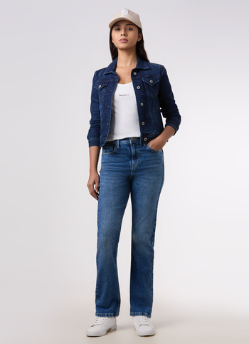 Women Blue High Rise Straight Stretchable Jeans