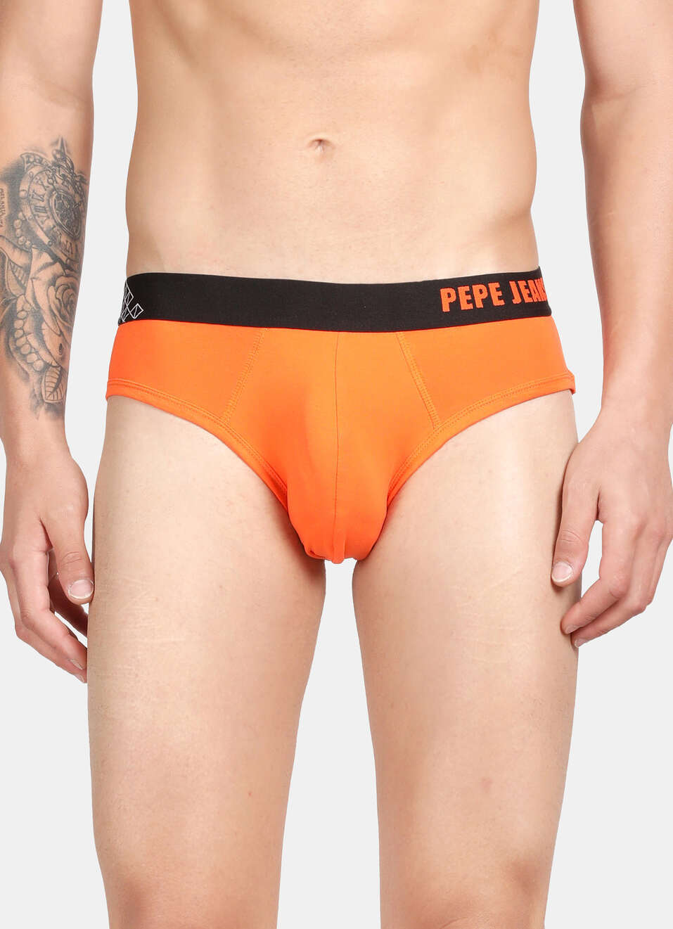 Neon Orange Solid Briefs, , large image number 1