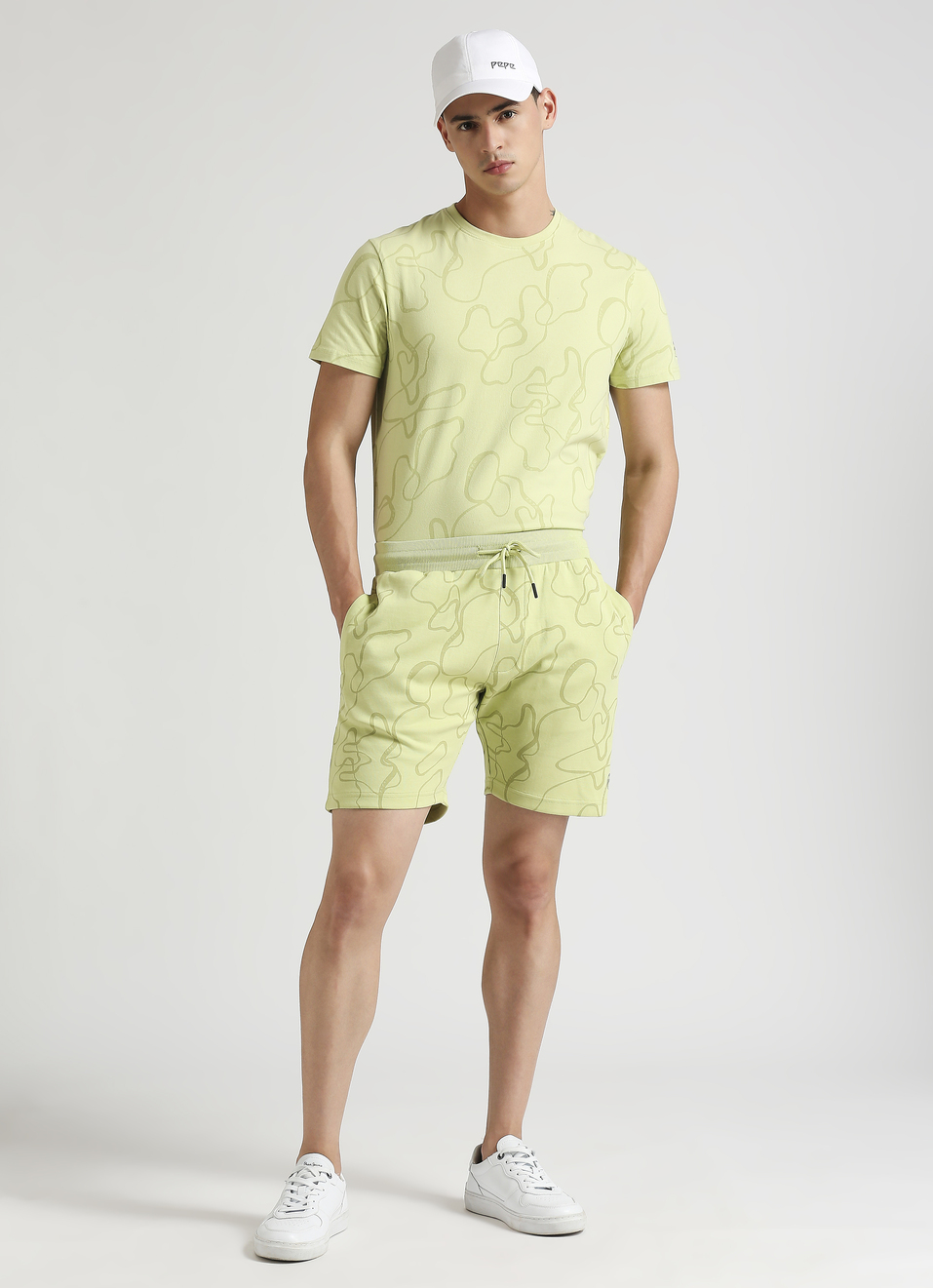 Green All Over Print Pc Interlock Fabric Shorts , , large image number 5