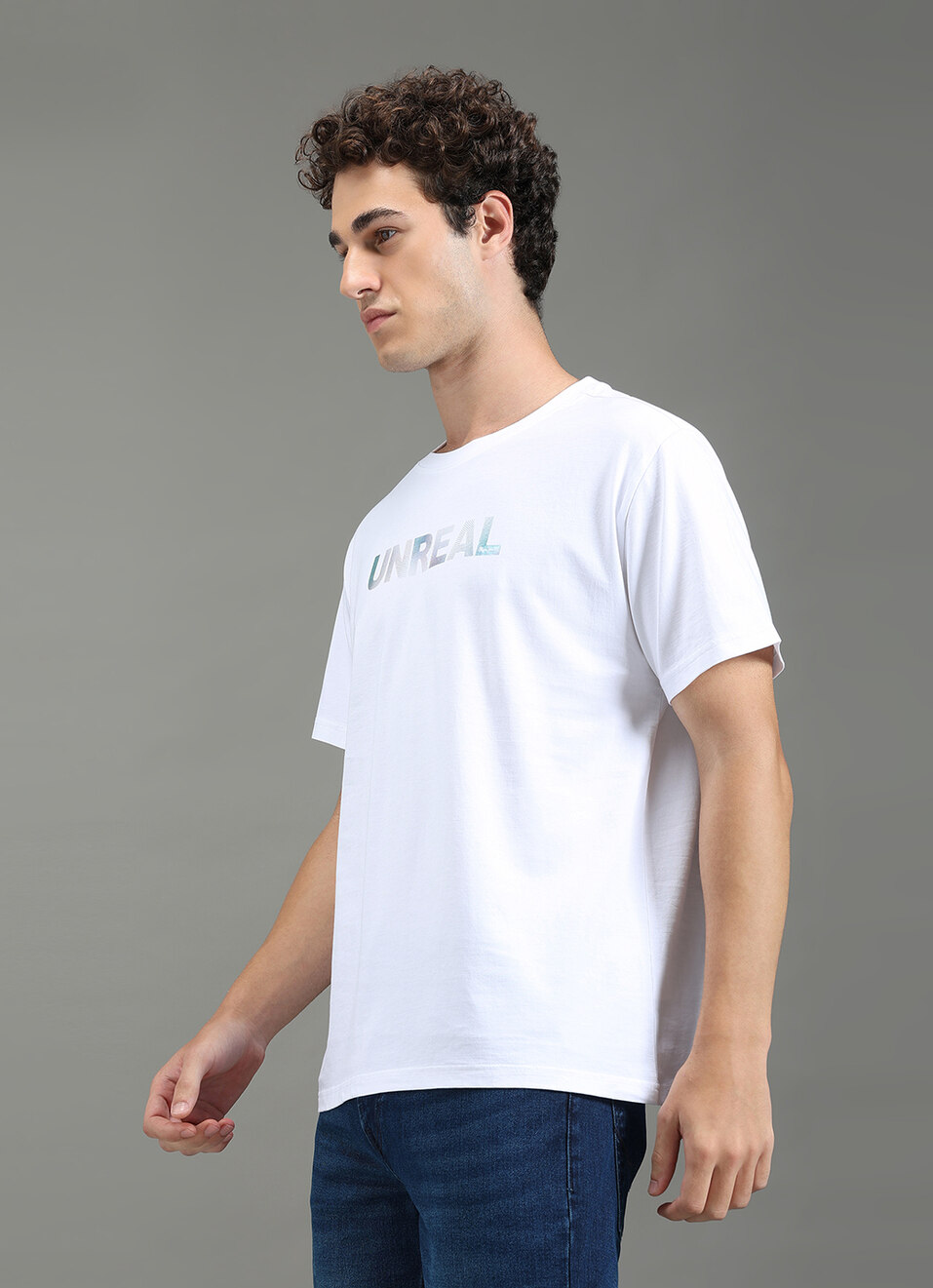 Men White Graphic Relaxed Fit T-shirt, , large image number 7
