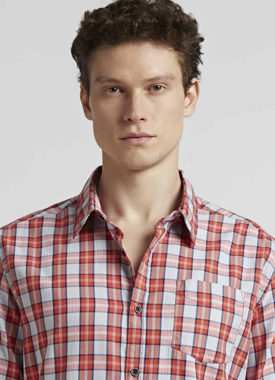 Orange Checks Full Sleeve Shirt, , large image number 4