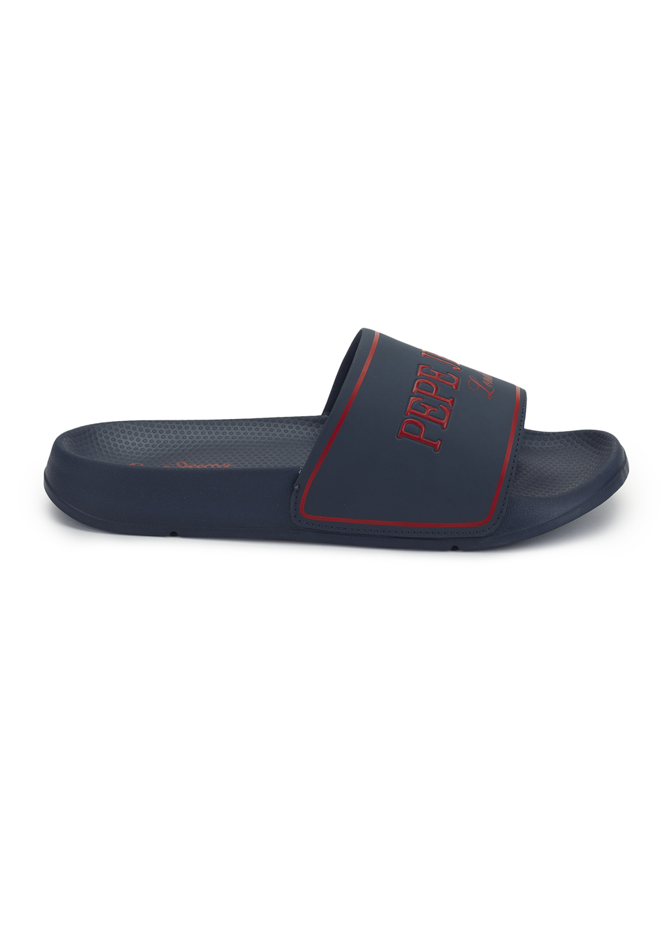 Men Navy Logo Print Anti Skid Sliders, , large image number 5
