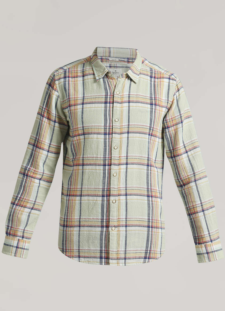 Lime Yarn Dyed Summer Checks Long Sleeve Shirt, , large image number 6