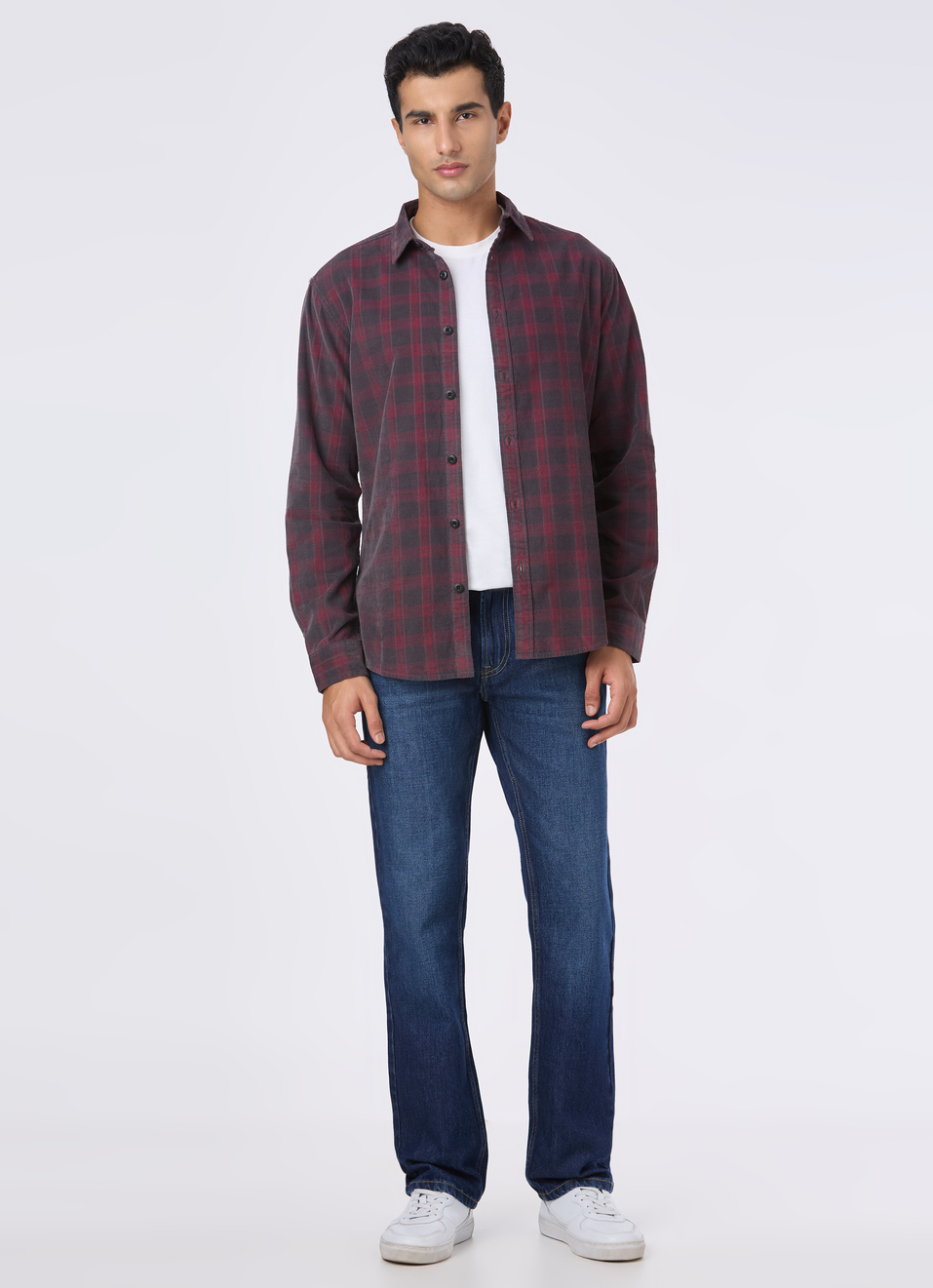 Men Charcoal Grey Check Full Sleeve Shirt, , large image number 5