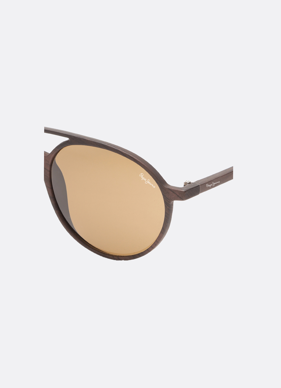Brown Print Line Round Full Rim Sunglasses, , large image number 4
