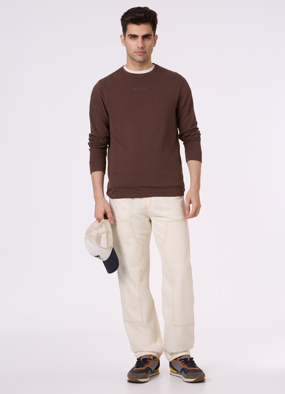 Men Brown Crew Neck Full Sleeve T-shirt, , large image number 5