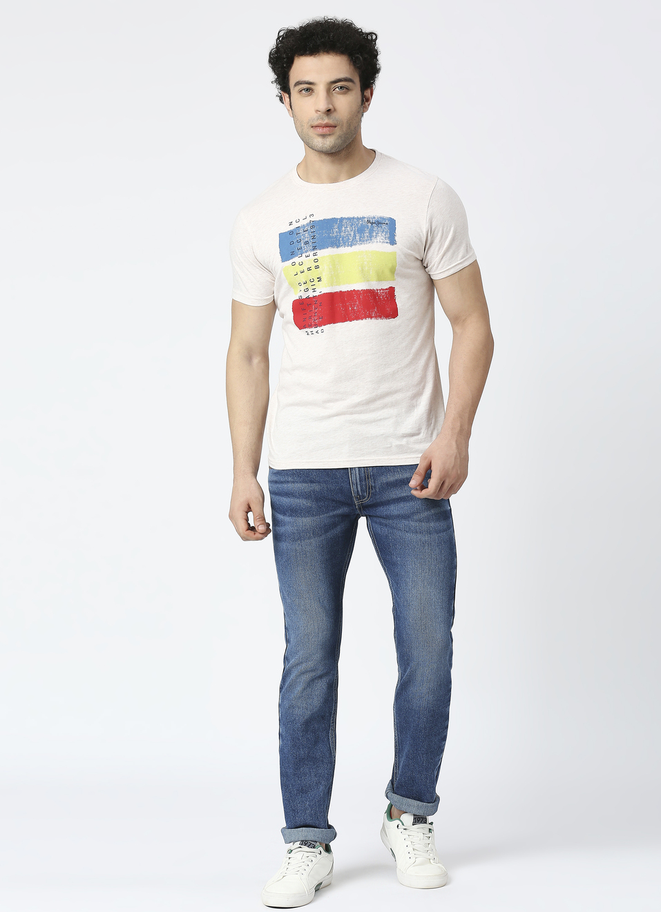 Vapour Blue Mid Rise Slim Fit Jeans, , large image number 0