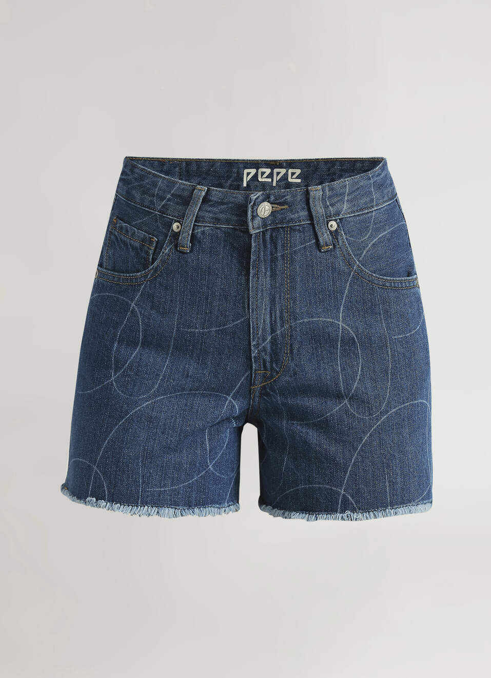 Rachel Blue Regular Fit High Waist Shorts, , large image number 6