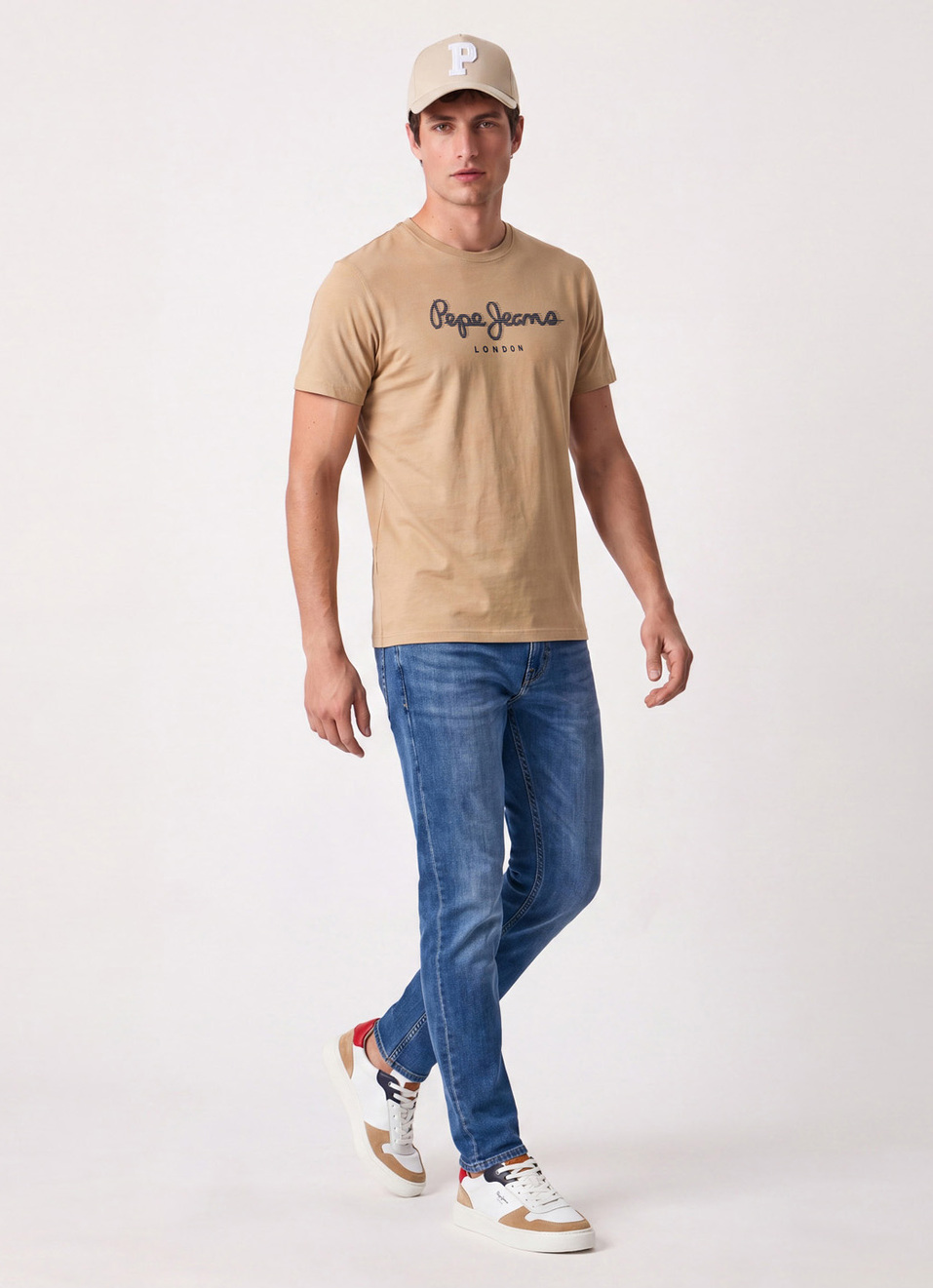 Men Beige Printed Slim Fit Short Sleeve T-shirt, , large image number 5