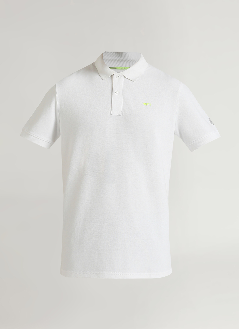White Brand Print Short Sleeve Polo, , large image number 6