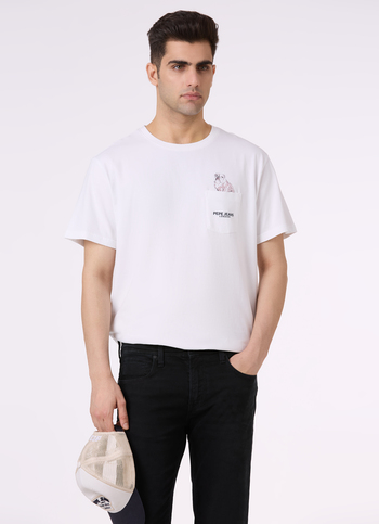Men White Graphic Print Relaxed Fit Short Sleeve T-shirt