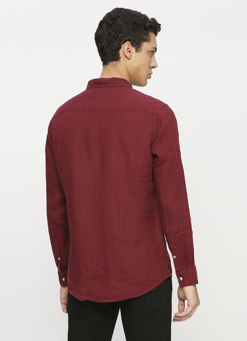 Burgundy Patch Pocket Full Sleeve Shirt, , large image number 2