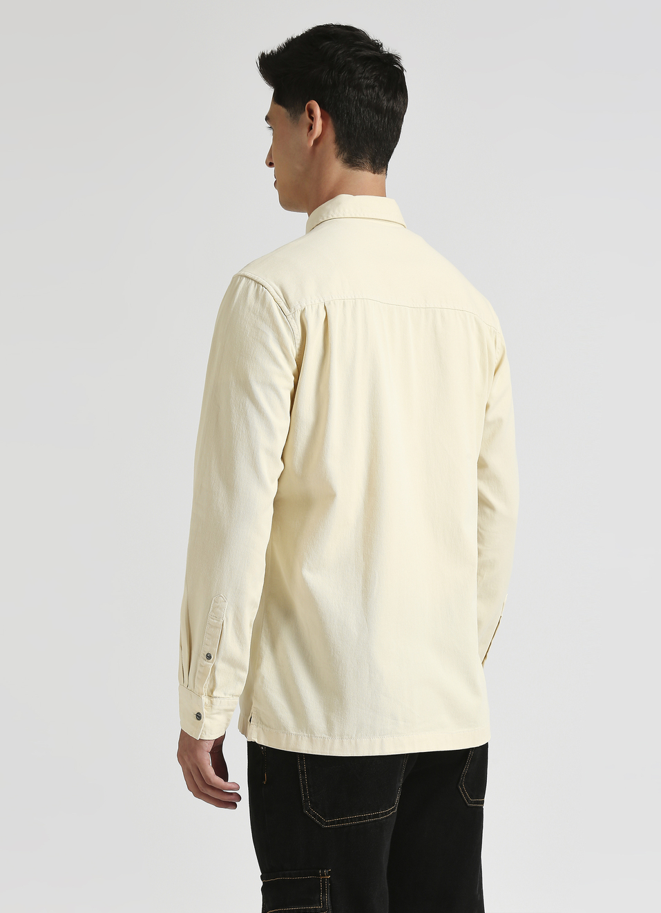 Off White Cargo Pockets Zipper Detail Long Sleeve Shirt, , large image number 2