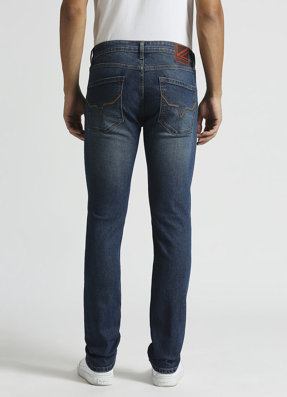 Vapour Dark Blue Mid Rise Slim Fit Jeans, , large image number 3