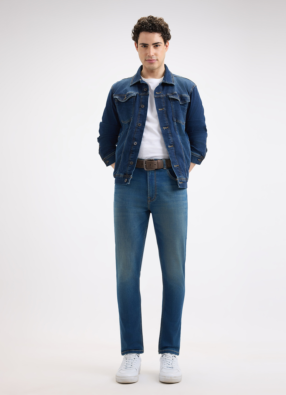 Men Green Mid Rise Slim Gymindigo Jogger Like Jeans, , large image number 1