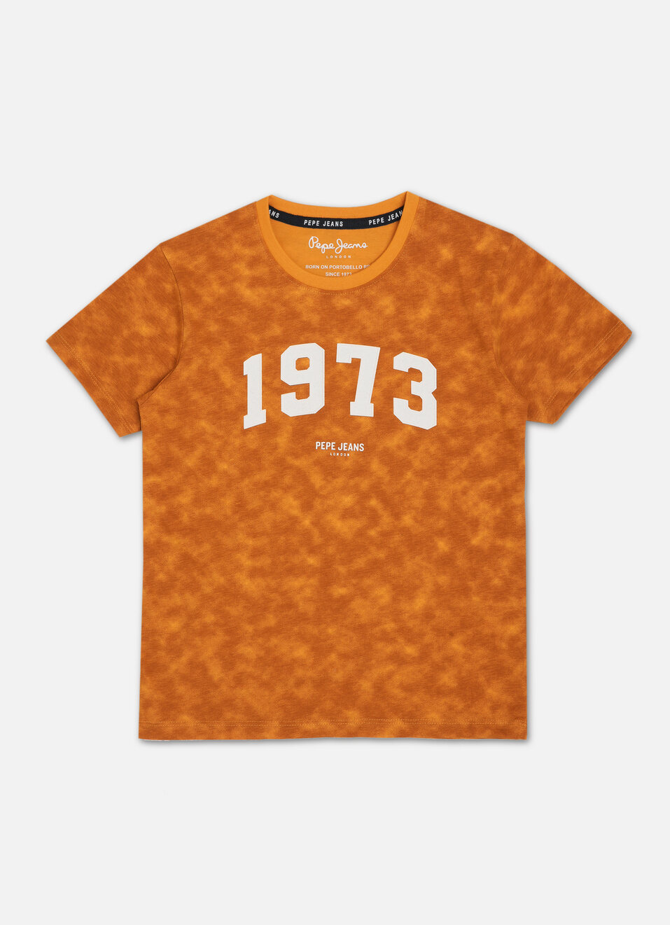 Boys Beige All Over Printed Short Sleeve Tee, , large image number 0