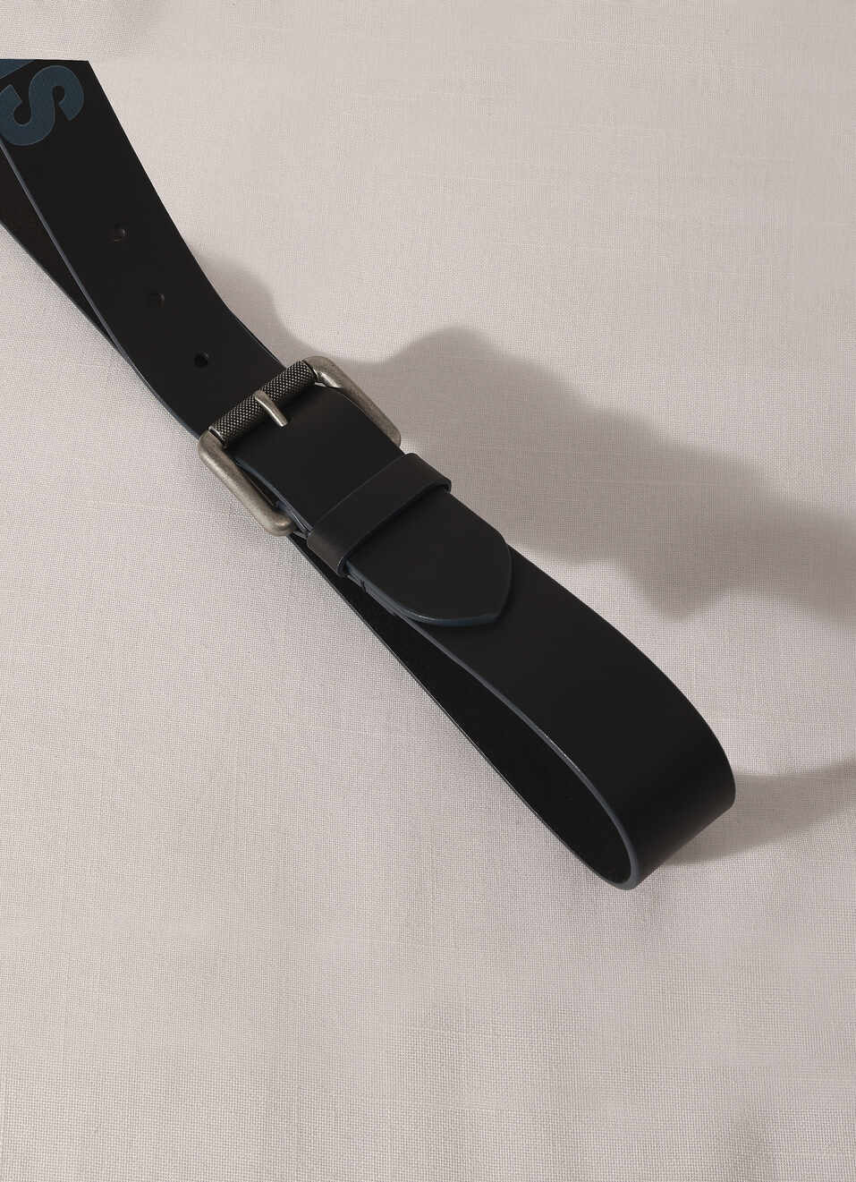 Black Printed Leather Belt, , large image number 2