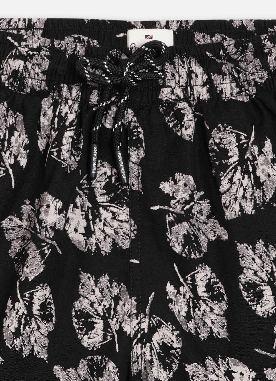 Boys Black Printed Elasticated Shorts, , large image number 2