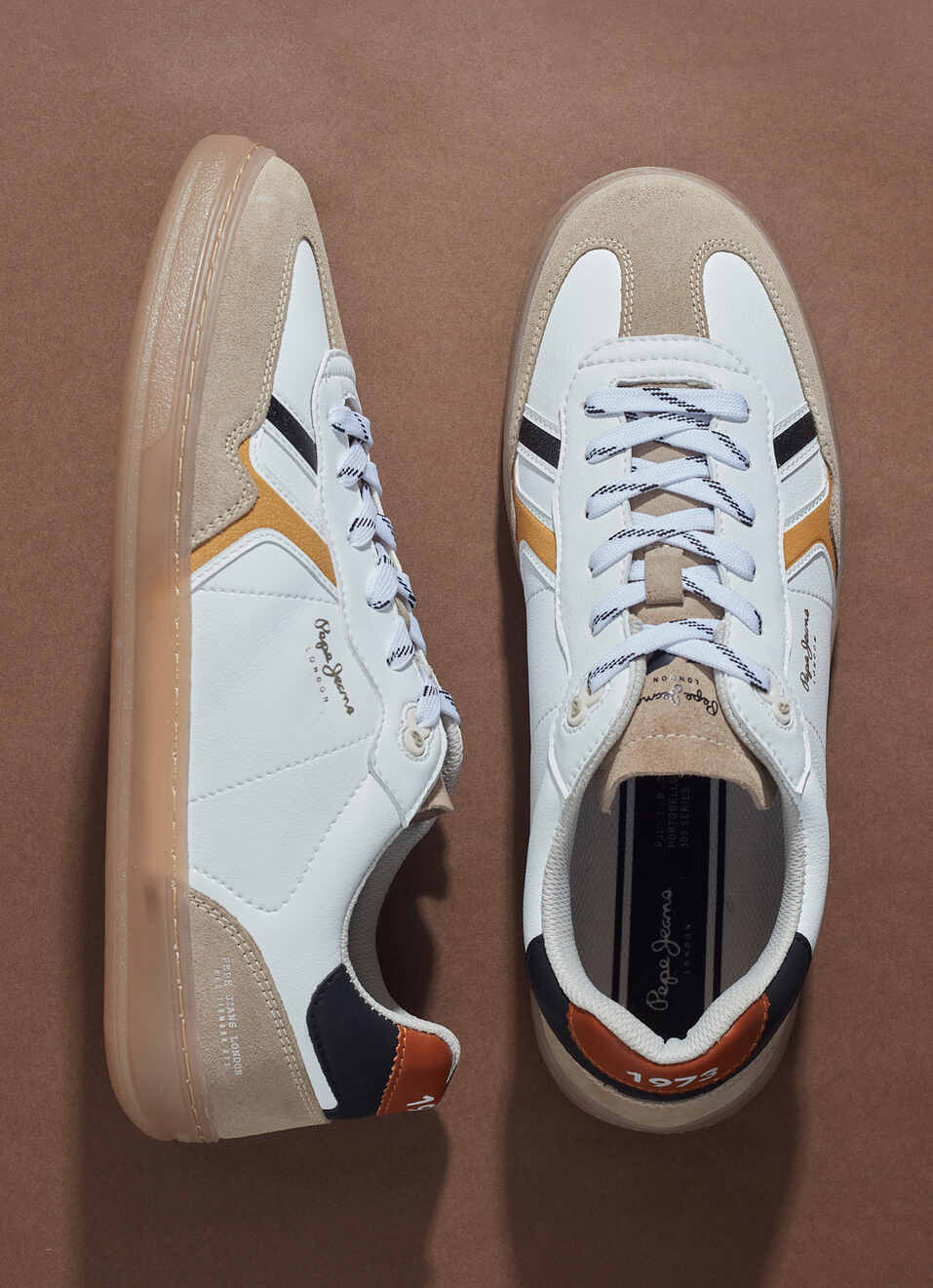 Men White Colorblock Lace Up Sneakers, , large image number 0