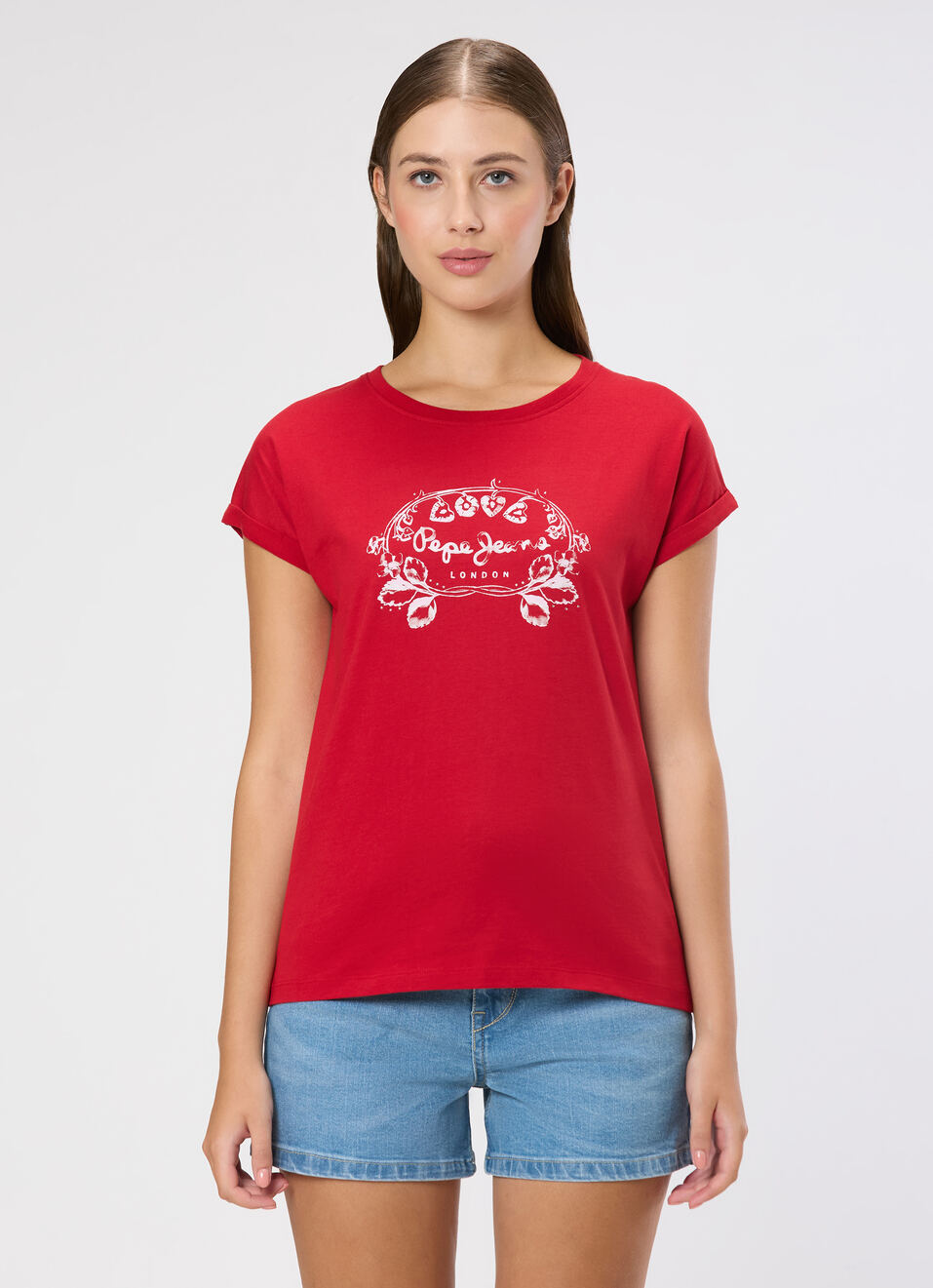 Women Red Graphic Print T-shirt, , large image number 1
