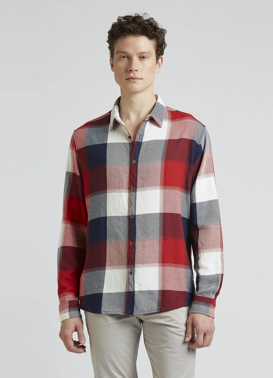 Red Checks Full Sleeve Shirt, , large image number 1